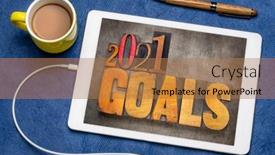  Presentation with resolutions - Slide deck having 2021-goals-new-year-resolutions background and a coral colored foreground