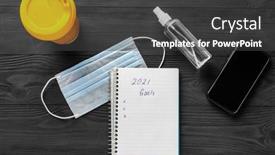  Presentation with resolutions - Presentation theme enhanced with 2021-goals-on-his-notebook background and a dark gray colored foreground