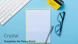  Presentation with resolutions - PPT theme enhanced with 2021-goals-on-his-notebook background and a light blue colored foreground