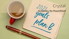  Presentation with personal goals - Amazing slide deck having 2021-goals-plan-b-change backdrop and a lemonade colored foreground