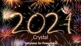 Presentation with 2021 - PPT theme consisting of 2021-new-year-fireworks-background background and a wine colored foreground