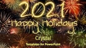  Presentation with 2021 - PPT theme with 2021-new-year-fireworks-background background and a tawny brown colored foreground