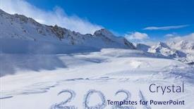  Presentation with 2021 - Amazing PPT layouts having 2021-on-snow-at-mountains backdrop and a lemonade colored foreground