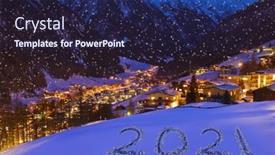 Presentation with 2021 - Amazing theme having 2021-on-snow-at-mountains backdrop and a wine colored foreground
