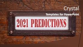  Presentation with 2021 - Colorful presentation design enhanced with 2021-predictions-a-label backdrop and a tawny brown colored foreground