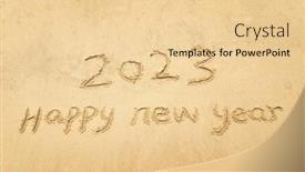  Presentation with happy new year - Slides having 2023-happy-new-year-handwritten background and a blonde colored foreground