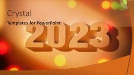  Presentation with new year - Presentation theme enhanced with 2023-number-of-the-new background and a gold colored foreground