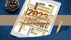  Presentation with end year - Theme enhanced with 2023-year-review-word-cloud and a yellow colored foreground