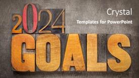  Presentation with new year - Slides with 2024-goals-new-year-resolutions and a  colored foreground