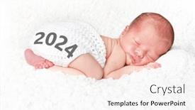  Presentation with happy new year - Presentation featuring 2024-happy-new-year-baby and a cream colored foreground