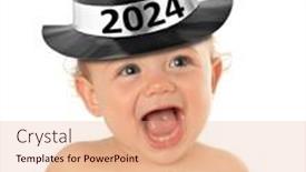  Presentation with happy new year - Presentation enhanced with 2024-happy-new-year-baby and a coral colored foreground