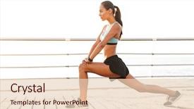  Presentation with photo - PPT layouts having 20s in tracksuit doing lung background and a lemonade colored foreground