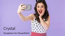  Presentation with black dot - Cool new slide set with 20s in vintage polka dot backdrop and a light blue colored foreground