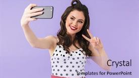  Presentation with black dot - Presentation design enhanced with 20s in vintage polka dot background and a light blue colored foreground