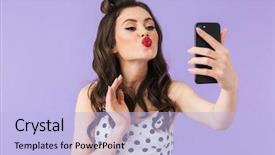  Presentation with black dot - Amazing presentation theme having 20s in vintage polka dot backdrop and a light blue colored foreground