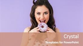  Presentation with joyful - Slide deck with 20s in vintage polka dot background and a coral colored foreground