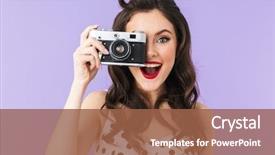  Presentation with retro television knobs isolated - Slide set consisting of 20s in vintage polka dot background and a tawny brown colored foreground