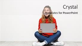  Presentation with sitting posture and computer ergonomics - Slides having 20s smiling and using computer background and a white colored foreground