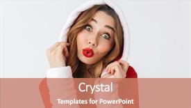  Presentation with christmas red - Amazing PPT theme having 20s wearing christmas red dress backdrop and a  colored foreground