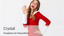  Presentation with christmas red - Slides consisting of 20s wearing christmas red dress background and a white colored foreground