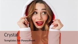  Presentation with christmas red - Presentation with 20s wearing christmas red dress background and a  colored foreground