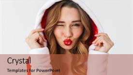  Presentation with christmas red - Presentation theme having 20s wearing christmas red dress background and a  colored foreground