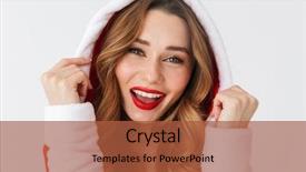  Presentation with wind energy close up portrait - Audience pleasing presentation consisting of 20s wearing christmas red dress backdrop and a  colored foreground