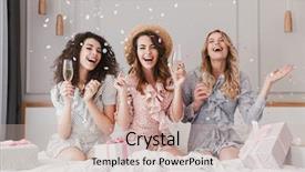  Presentation with bridal shower - Colorful PPT layouts enhanced with 20s wearing dresses celebrating bridal backdrop and a soft green colored foreground