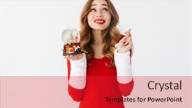  Presentation with santa claus holding scroll paper - Presentation theme with 20s wearing santa claus red background and a red colored foreground