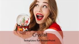  Presentation with santa claus holding scroll paper - Colorful slides enhanced with 20s wearing santa claus red backdrop and a coral colored foreground