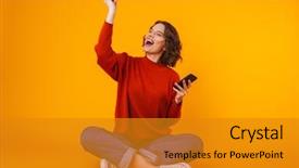  Presentation with car accident cell phone - Slide set consisting of 20s wearing sweater using cell background and a gold colored foreground