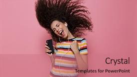  Presentation with pink musik - Cool new slides with 20s with shaking hair sing backdrop and a coral colored foreground