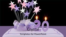  Presentation with fancy - Theme featuring 20th anniversary - fancy cake with number 20 background and a light blue colored foreground