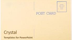  Presentation with postcard - Cool new PPT theme with blank vintage postcard from mid backdrop and a  colored foreground