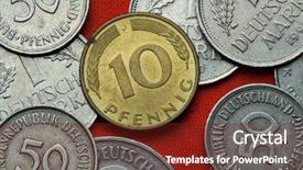  Presentation with german - Cool new presentation design with dem - coins of germany german 10 backdrop and a tawny brown colored foreground