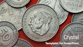  Presentation with deutsche deutsch rottweiler guard dog - PPT layouts with real estades - coins of germany german statesman background and a gray colored foreground