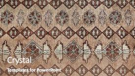  Presentation with ornament - Presentation design featuring traditional ornament of central asian vintage carpet background and a coral colored foreground