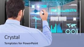  Presentation with data center - Audience pleasing presentation theme consisting of 22 - digital composite of data center backdrop and a light blue colored foreground