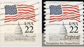  Presentation with stamp - Beautiful presentation featuring 22 - usa postal stamp of 22 backdrop and a soft green colored foreground