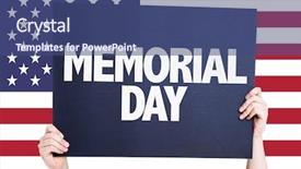  Presentation with memorial day - Presentation design featuring 25 anniversary - memorial day sign with america background and a ocean colored foreground