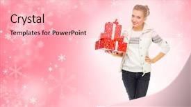  Presentation with young athletes box jumping - Audience pleasing PPT theme consisting of 25 anniversary - young smiling girl with gift backdrop and a lemonade colored foreground