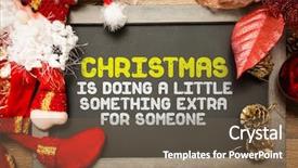  Presentation with blackboard - Amazing slide deck having 25th december - blackboard with the text christmas backdrop and a tawny brown colored foreground