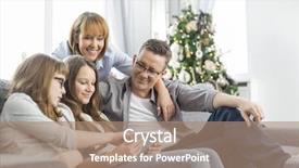  Presentation with family tree reunion - Presentation theme featuring 25th december - family using tablet pc background and a coral colored foreground