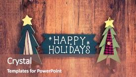  Presentation with happy birthday frame holiday - Beautiful theme featuring 25th december - happy holiday written on wooden backdrop and a coral colored foreground