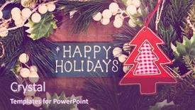  Presentation with happy holiday - Theme enhanced with 25th december - happy holiday written on wooden background and a violet colored foreground