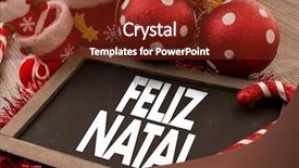  Presentation with merry christmas - Beautiful presentation theme featuring 25th december - merry christmas in portuguese backdrop and a  colored foreground