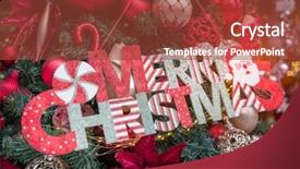 Presentation with merry chrismas - Theme with 25th december - merry chtistmas written on xmas background and a red colored foreground