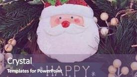  Presentation with happy holiday - Slides enhanced with 25th december - santa and word happy holiday background and a violet colored foreground