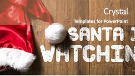  Presentation with rustic wood wooden frame - Beautiful presentation theme featuring 25th december - santa is watching written backdrop and a coral colored foreground