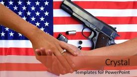  Presentation with gun american flag - Audience pleasing slide deck consisting of 2nd amendment love a couple backdrop and a red colored foreground